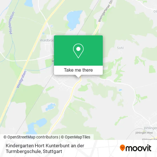Карта Kindergarten Hort Kunterbunt an der Turmbergschule