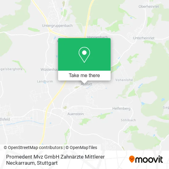 Карта Promedent Mvz GmbH Zahnärzte Mittlerer Neckarraum