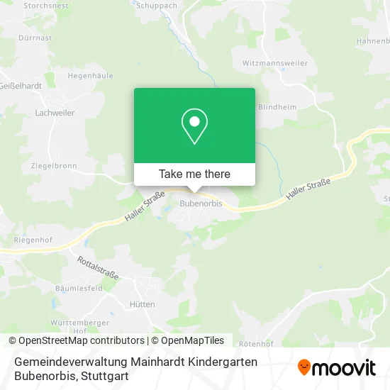 Карта Gemeindeverwaltung Mainhardt Kindergarten Bubenorbis