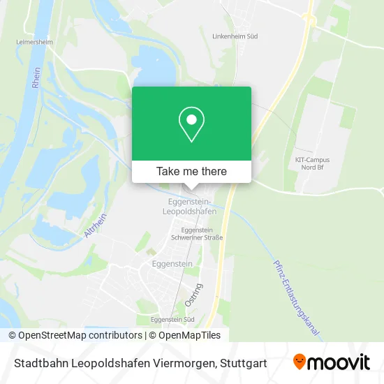 Карта Stadtbahn Leopoldshafen Viermorgen
