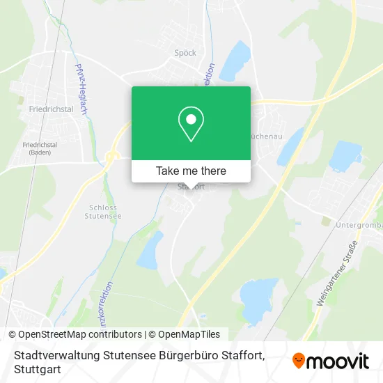 Карта Stadtverwaltung Stutensee Bürgerbüro Staffort