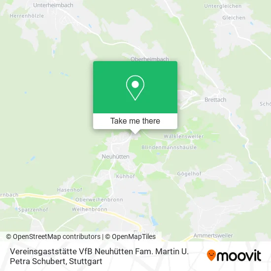 Карта Vereinsgaststätte VfB Neuhütten Fam. Martin U. Petra Schubert