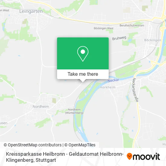 Карта Kreissparkasse Heilbronn - Geldautomat Heilbronn-Klingenberg