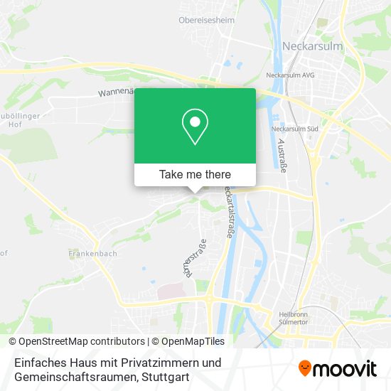 Einfaches Haus mit Privatzimmern und Gemeinschaftsraumen map