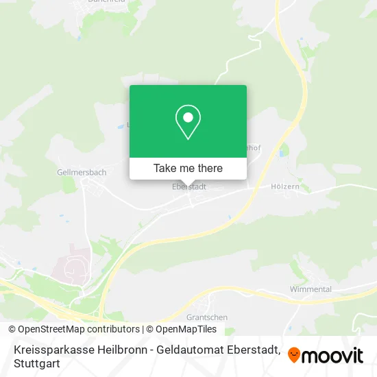 Карта Kreissparkasse Heilbronn - Geldautomat Eberstadt