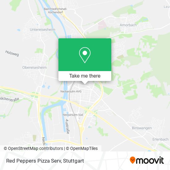 Red Peppers Pizza Serv map