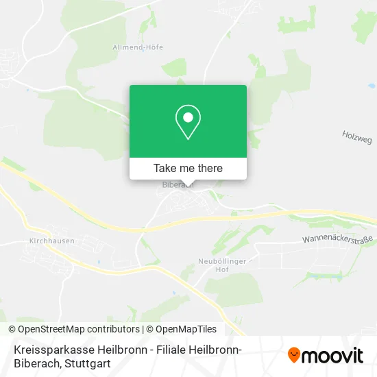 Карта Kreissparkasse Heilbronn - Filiale Heilbronn-Biberach