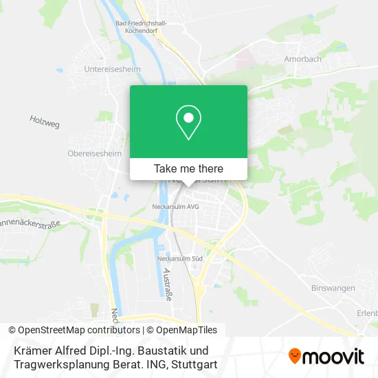 Карта Krämer Alfred Dipl.-Ing. Baustatik und Tragwerksplanung Berat. ING