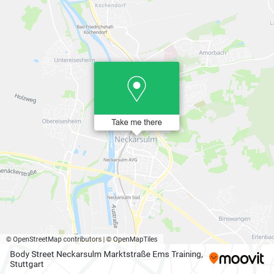 Карта Body Street Neckarsulm Marktstraße Ems Training