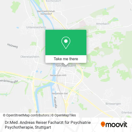 Карта Dr.Med. Andreas Reiser Facharzt für Psychiatrie Psychotherapie