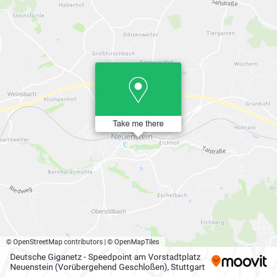 Карта Deutsche Giganetz - Speedpoint am Vorstadtplatz Neuenstein (Vorübergehend Geschloßen)