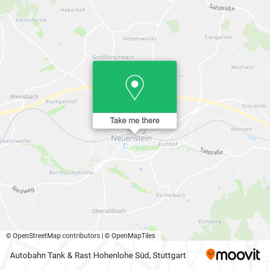 Autobahn Tank & Rast Hohenlohe Süd map