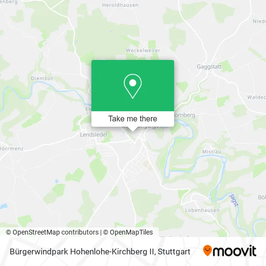 Карта Bürgerwindpark Hohenlohe-Kirchberg II