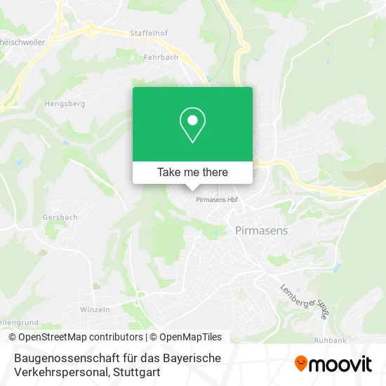 Карта Baugenossenschaft für das Bayerische Verkehrspersonal