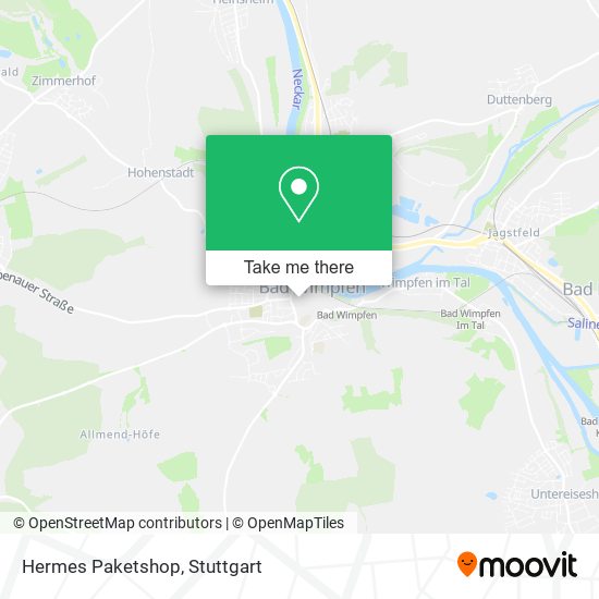 Hermes Paketshop map