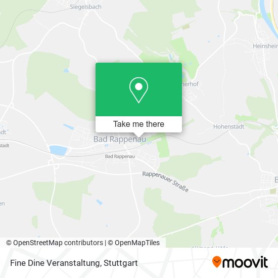 Карта Fine Dine Veranstaltung