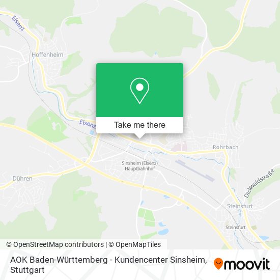 AOK Baden-Württemberg - Kundencenter Sinsheim map