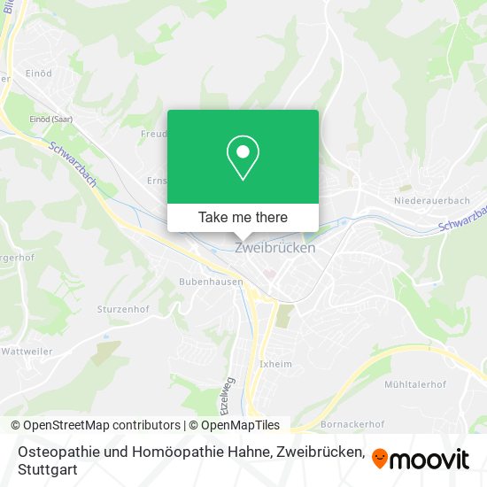 Карта Osteopathie und Homöopathie Hahne, Zweibrücken