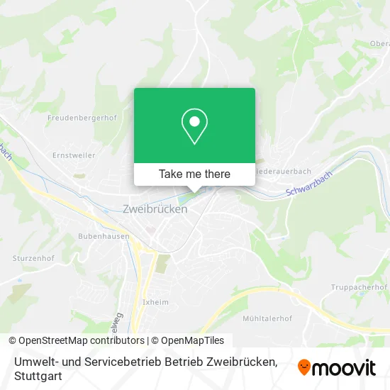 Карта Umwelt- und Servicebetrieb Betrieb Zweibrücken