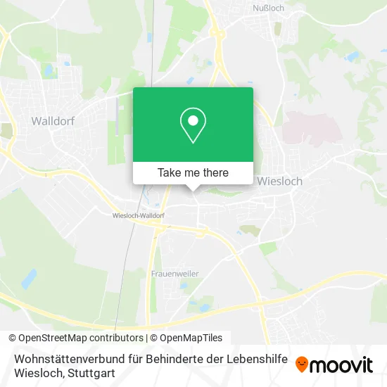 Карта Wohnstättenverbund für Behinderte der Lebenshilfe Wiesloch