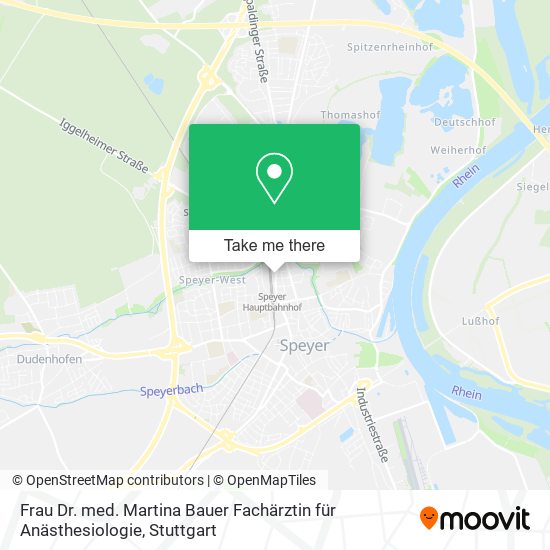 Frau Dr. med. Martina Bauer Fachärztin für Anästhesiologie map
