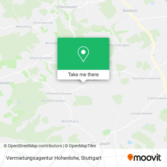 Карта Vermietungsagentur Hohenlohe