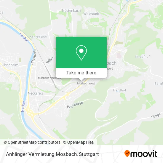Карта Anhänger Vermietung Mosbach
