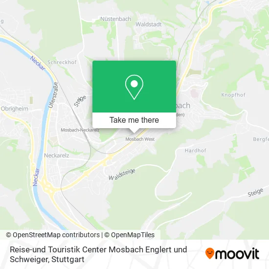 Карта Reise-und Touristik Center Mosbach Englert und Schweiger