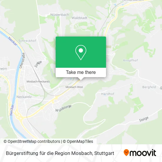 Карта Bürgerstiftung für die Region Mosbach