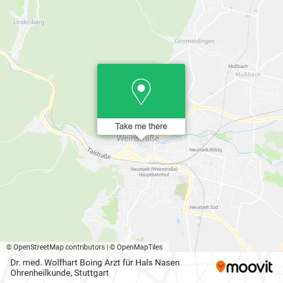 Карта Dr. med. Wolfhart Boing Arzt für Hals Nasen Ohrenheilkunde