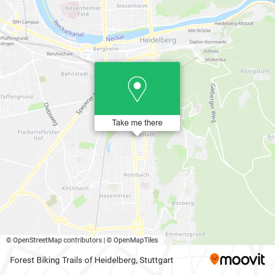 Карта Forest Biking Trails of Heidelberg