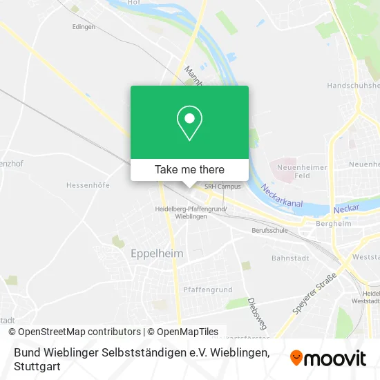 Карта Bund Wieblinger Selbstständigen e.V. Wieblingen