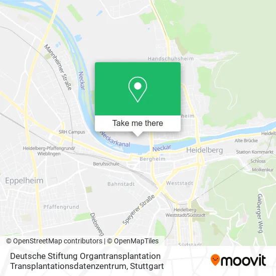 Карта Deutsche Stiftung Organtransplantation Transplantationsdatenzentrum