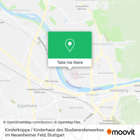Карта Kinderkrippe / Kinderhaus des Studierendenwerkes im Neuenheimer Feld