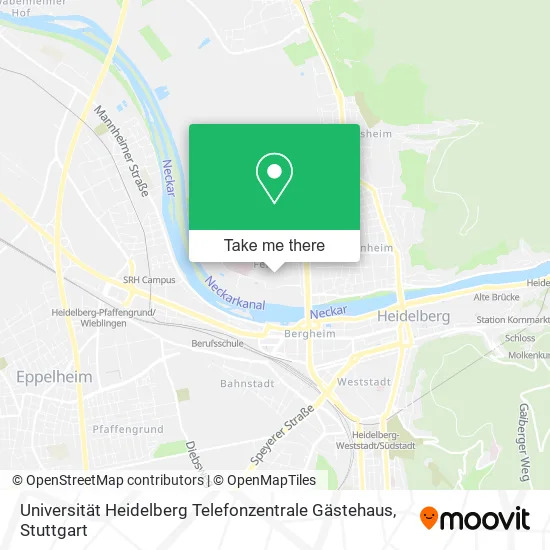 Карта Universität Heidelberg Telefonzentrale Gästehaus
