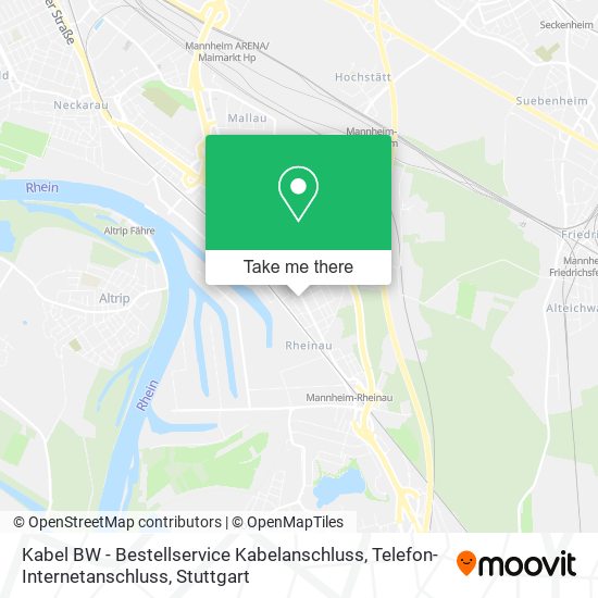 Карта Kabel BW - Bestellservice Kabelanschluss, Telefon-Internetanschluss