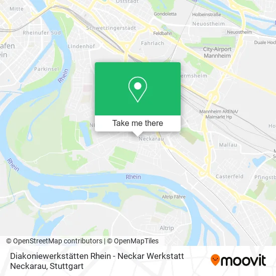 Карта Diakoniewerkstätten Rhein - Neckar Werkstatt Neckarau