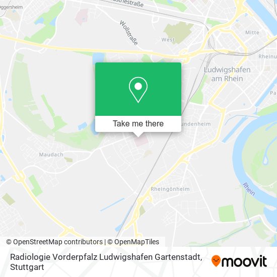 Карта Radiologie Vorderpfalz Ludwigshafen Gartenstadt