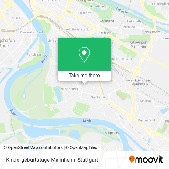 Карта Kindergeburtstage Mannheim