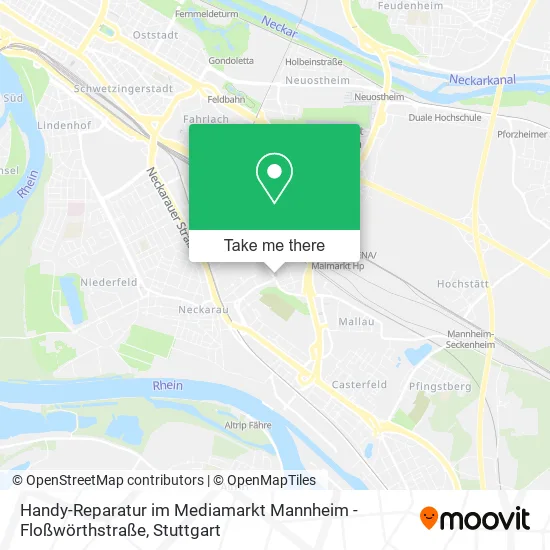 Карта Handy-Reparatur im Mediamarkt Mannheim - Floßwörthstraße