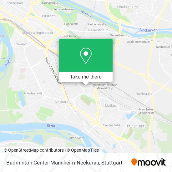 Карта Badminton Center Mannheim-Neckarau