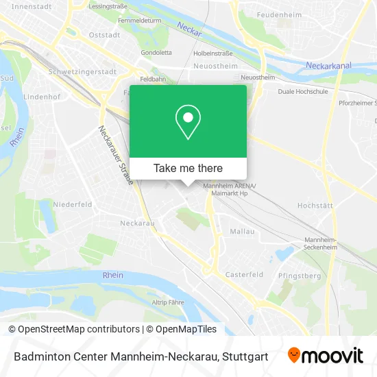 Карта Badminton Center Mannheim-Neckarau