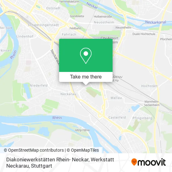 Карта Diakoniewerkstätten Rhein- Neckar, Werkstatt Neckarau