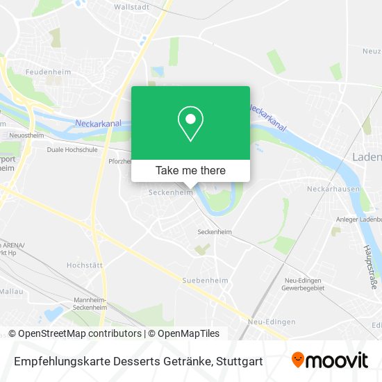 Empfehlungskarte Desserts Getränke map
