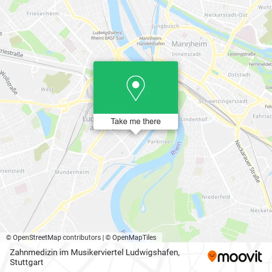 Карта Zahnmedizin im Musikerviertel Ludwigshafen
