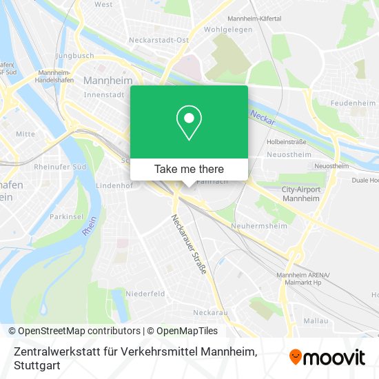 Карта Zentralwerkstatt für Verkehrsmittel Mannheim