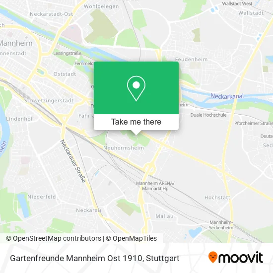 Карта Gartenfreunde Mannheim Ost 1910