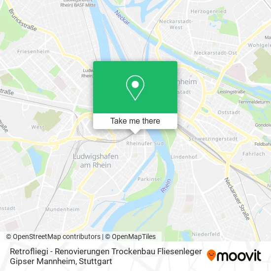Карта Retrofliegi - Renovierungen Trockenbau Fliesenleger Gipser Mannheim