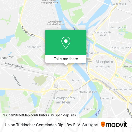 Карта Union Türkischer Gemeinden Rlp - Bw E. V.
