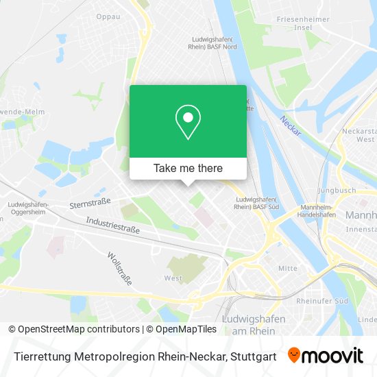 Карта Tierrettung Metropolregion Rhein-Neckar
